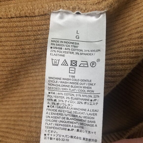 Banana Republic men's L Light Brown cotton blend VNeck Collared Sweater Pullover - Picture 5 of 9